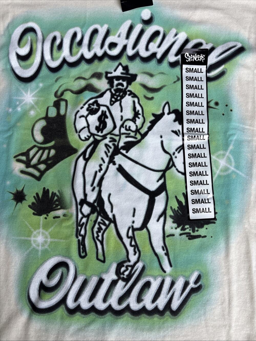 Ripple Junction Occasional Outlaw Western Graphic Tee Cream Shirt Size S New